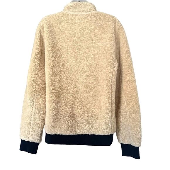 J. Crew Fleece Sherpa Cream Neutral Nordic Pullon Fisherman Granola Girl Sweater - Picture 8 of 8